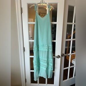 Elan Aqua Lace Maxi Dress